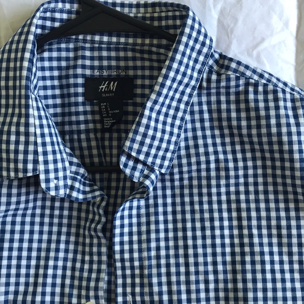 H&M short sleeve dress shirt button down